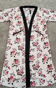 Flower print kimono